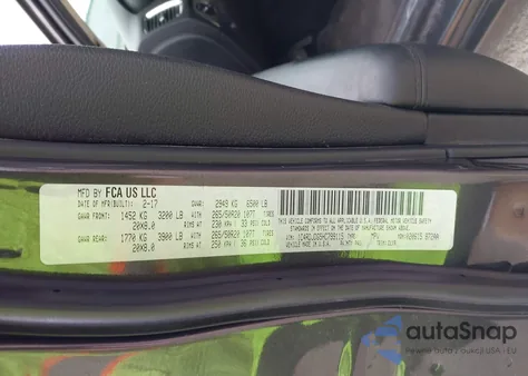 2017 Dodge Durango Gt Awd z USA, uszkodzony, nr VIN 1C4RDJDG5HC799115